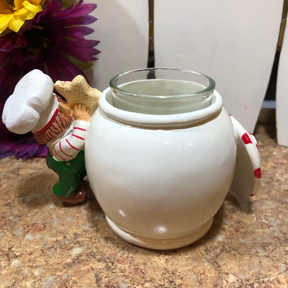 2 Retired Yankee Candle Festive Elf Jar Holder & Elf Cookie Jar Votive Holder - Picture 12 of 13